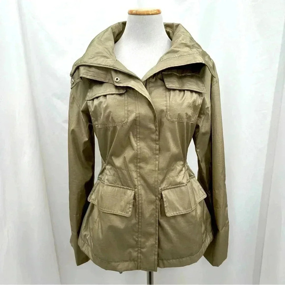 Platinum Utex Womens Lightweight Jacket XS Tan Hooded Pockets - Picture 1 of 15